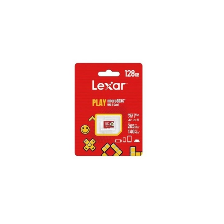lexar lexar 128gb play microsdxc uhs i cards, up to 205mb/s read, 140mb/s write, c10 a2 v30 u3