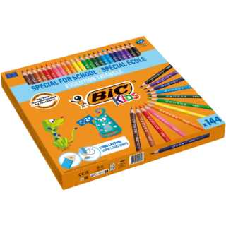 bic caja 144 lapices de colores surtidos classpacks evolution triangle bic 8878311