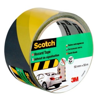 scotch rollo cinta adhesiva de senalizacion 4705 negra y amarilla 50mm x 33m scotch 7100191225