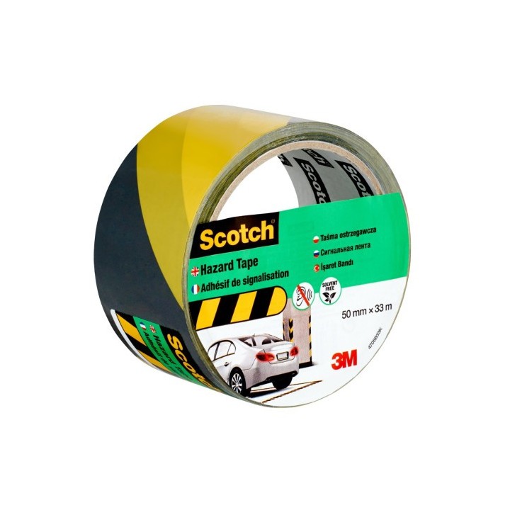 scotch rollo cinta adhesiva de senalizacion 4705 negra y amarilla 50mm x 33m scotch 7100191225