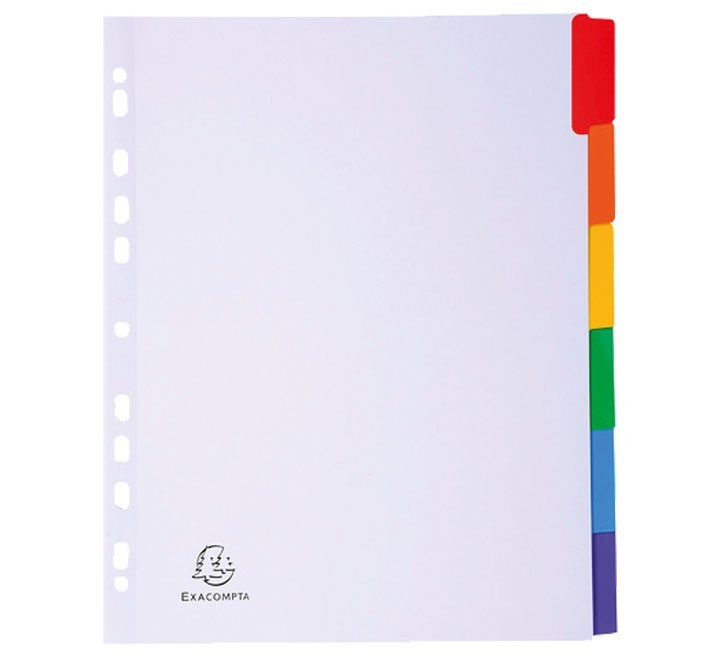 sep. cart. exacompta a4+ 6pos. 160gr bl+pest col.