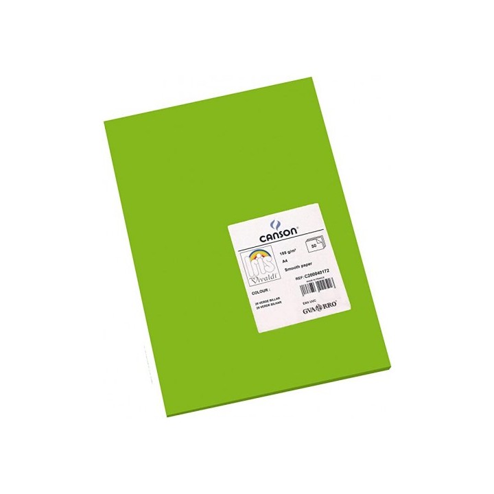 canson paquete 50 hojas cartulina iris a4 185g verde billar guarro canson c200040172