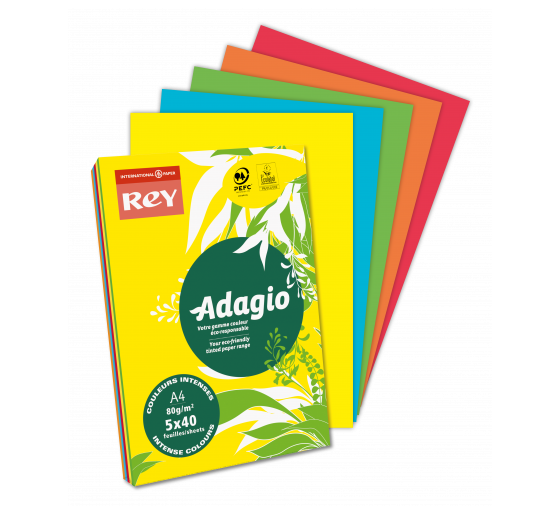 adagio paquete 500h papel 80gr a4 azul intenso adagio 40002489  pack  5 unidades