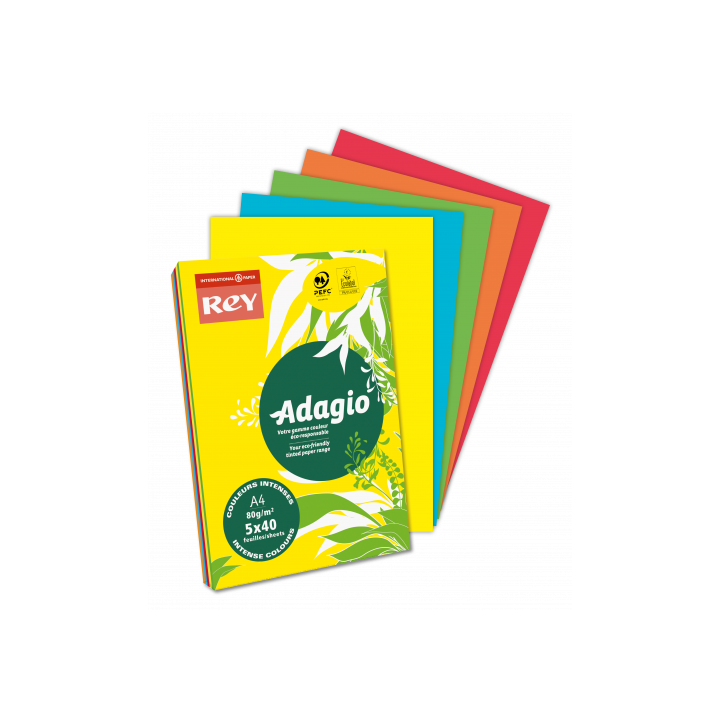 adagio paquete 500h papel 80gr a4 azul intenso adagio 40002489  pack  5 unidades