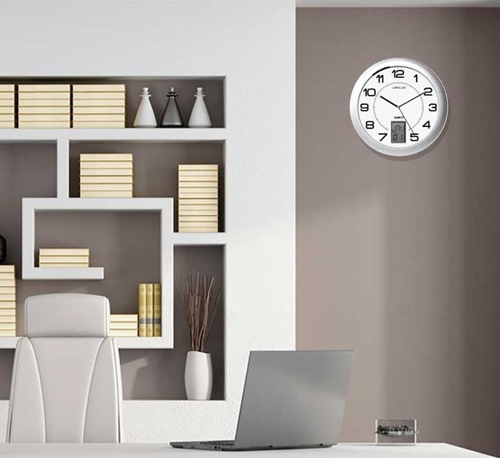reloj pared unilux instinct gris metalizado