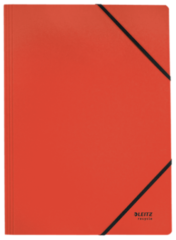 leitz carpeta de carton con gomas y sin solapas a4 recycle 100% rojo leitz 39080025