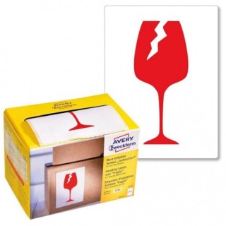 avery rollo 200 etiquetas para envios pre impresas con el icono fragil 74x100 mm avery 7251