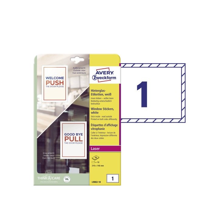 avery adhesivos doble cara para ventanas 210x148 mm 10 hojas por paquete avery l9002 10