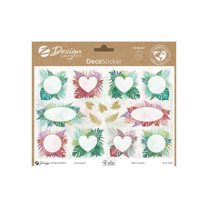avery sobre con 2 hojas 76x120mm y 30 pegatinas fondo jardin avery 54564