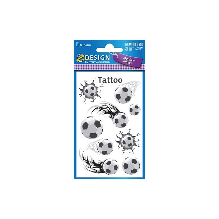 avery sobre con 1 hoja 76x120mm y 9 pegatinas tatoo balones avery 56740
