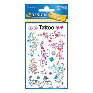 avery sobre con 1 hoja 76x120mm y 9 pegatinas tatoo moda avery 56749