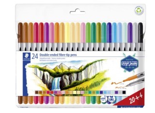 staedtler estuche carton con 12 rotuladores doble punta colores pastel staedtler 3200 c12pa