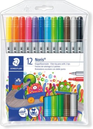 staedtler estuche carton con 24 rotuladores doble punta colores pastel staedtler 3200 c24p