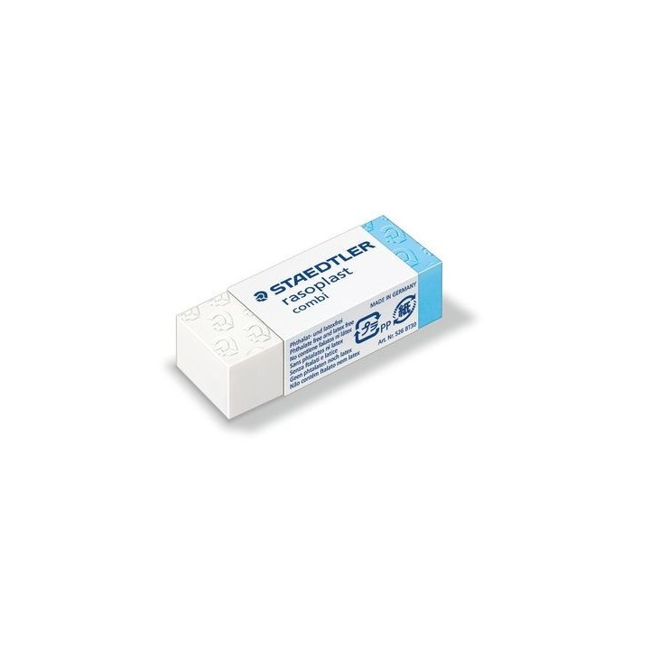 staedtler goma de borrar combi rasoplast   42x19x13 mm  staedtler 526 bt30  pack  30 unidades