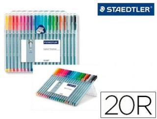 staedtler estuche 20 piezas triplus fineliner 334  14+6 de regalo  surtidas staedtler 334 sb20p3