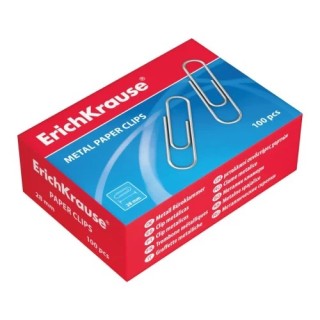 erich krause caja 100 clips de papel niquelados 28mm erich krause 7855