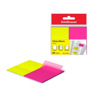erich krause blister 60 marcapaginas neon 50x75mm 2 colores amarillo/rosa erich krause 31180