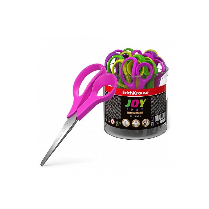 erich krause tijera joy ergo, 14 cm erich krause 35147  pack  24 unidades