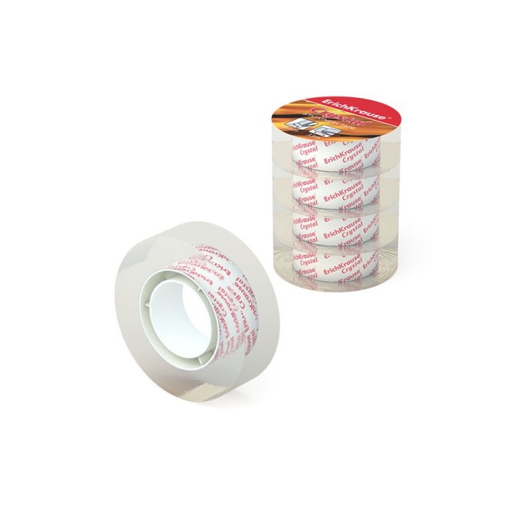 erich krause pack 4 cintas adhesivas crystal, 18mmx33m erich krause 59663