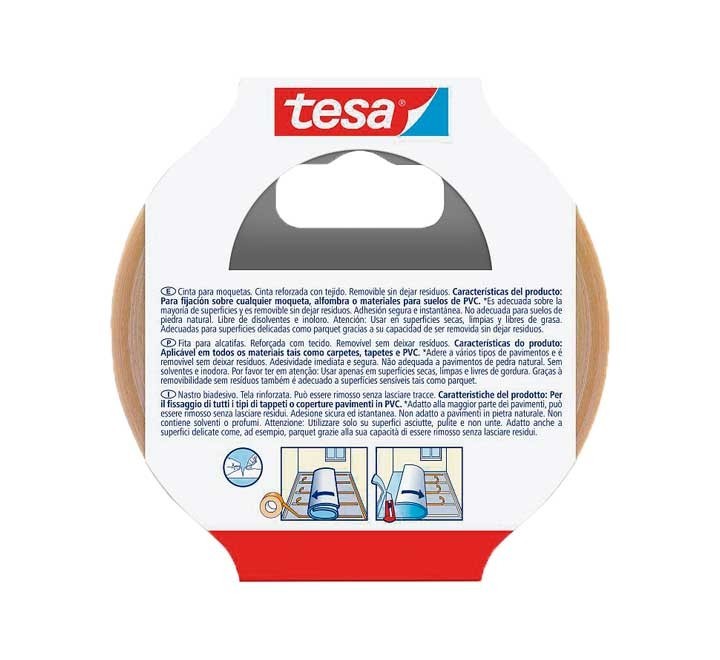 cinta adh. tesa removible moquetas 50mmx10m bl