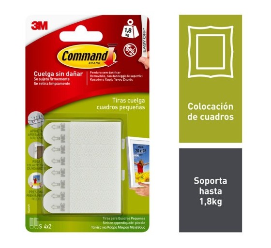 3m command blister tiras adhesivas pequenas para cuadros hasta 1,8kg command 17202 3m 7100127222