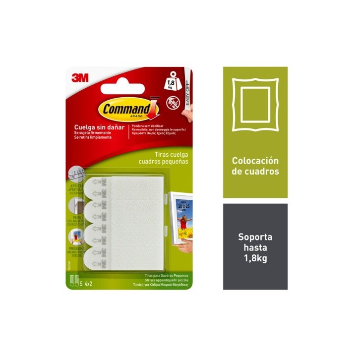 3m command blister tiras adhesivas pequenas para cuadros hasta 1,8kg command 17202 3m 7100127222