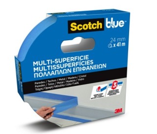 scotch rollo cinta adhesiva de enmascarar pintor scotchblue multisuperficie 24mm x 41m scotch 710028