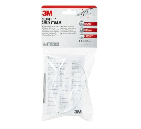 3m command gafas de seguridad incolora antirrayaduras securefit sf200c 1 3m 7100331461