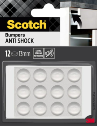 scotch blister 12 topes adhesivos antigolpes 13mm diametro transparentes sp91a59 scotch 7100309740