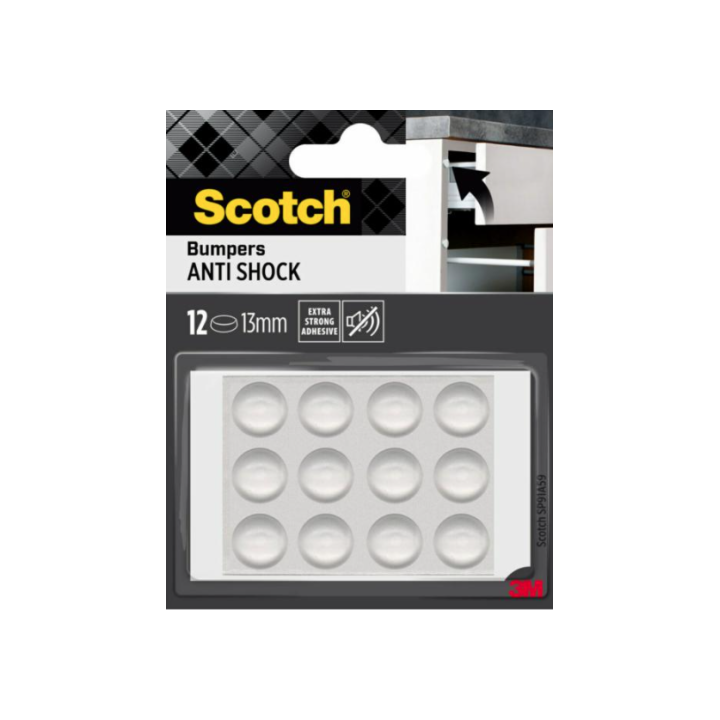 scotch blister 12 topes adhesivos antigolpes 13mm diametro transparentes sp91a59 scotch 7100309740