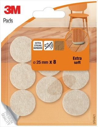 scotch blister 8 fieltros adhesivos extra suaves 25mm diametro beige sp84a21 scotch 7100309845