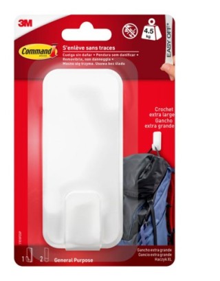 3m command blister 1 gancho adhesivo blanco extragrande hasta 4,5kg command 17010fesip 3m 7100306463