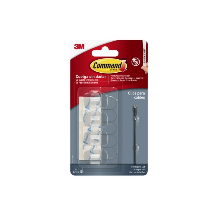 3m command blister 4 clips adhesivos transparentes para cables redondos command 17017clr 3m 71003092