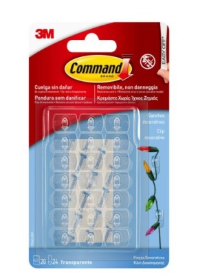 3m command blister 20 ganchos adhesivos decorativos transparentes command 17026clr 3m 7100309363