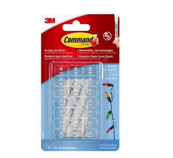 3m command blister 20 ganchos adhesivos decorativos transparentes command 17026clr 3m 7100309363