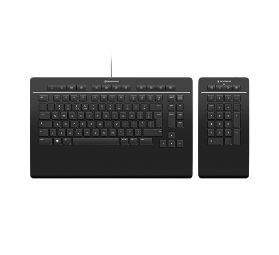 3dconnexion 3dconnexion keyboard pro with numpad teclado oficina usb + rf wireless + bluetooth qwert