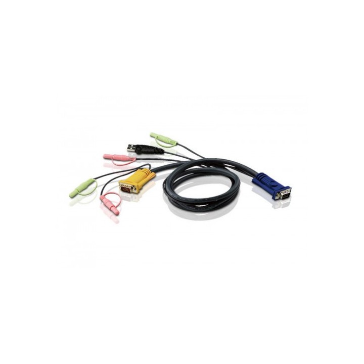 aten aten cable kvm usb con audio y sphd 3 en 1 de 1,8 m