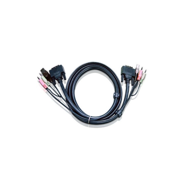 aten aten cable kvm dvi i single link usb de 1,8 m