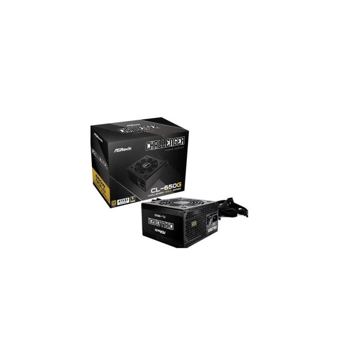 asrock fuente alimentacion asrock cl 650g,psu,650w,80 plus gold,120mm,active pfc,pci e  6+2 pin x4,s