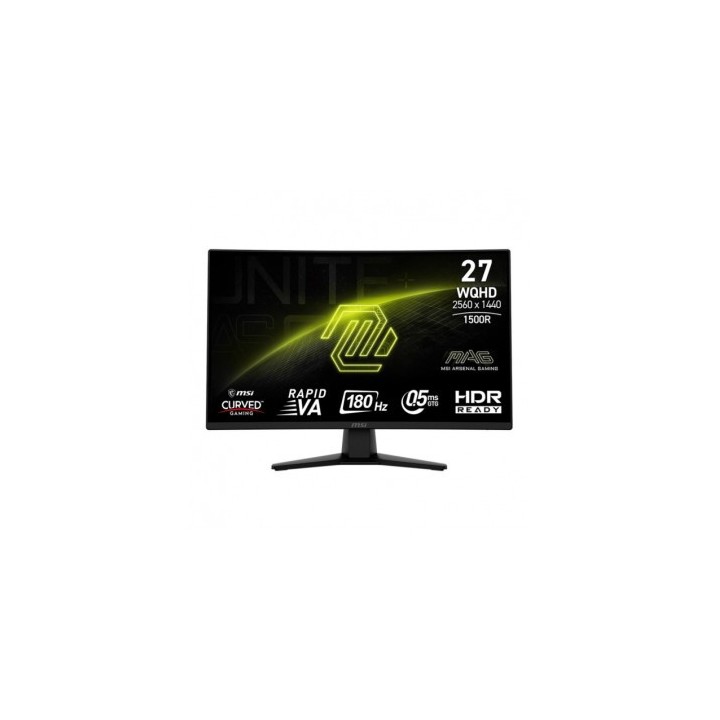 msi msi monitor mag 274cqf. 27 rapid va curvo 1500r. 2560x1440 . 180hz. negro