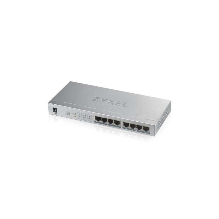 zyxel zyxel gs1008hp no administrado gigabit ethernet  10/100/1000  energia sobre ethernet  poe  gri