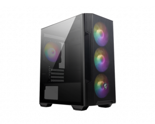 msi msi mag forge m100r carcasa de ordenador midi tower negro, transparente
