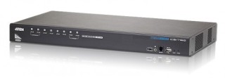 aten aten cs1798 interruptor kvm montaje en rack negro