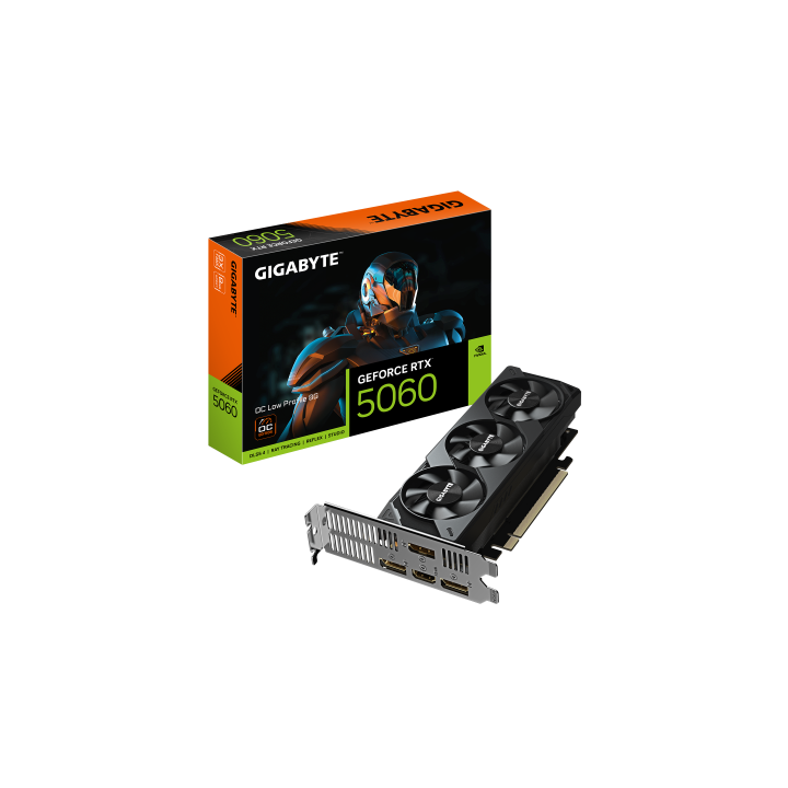 gigabyte gigabyte geforce rtx 5060 oc low profile 8g tarjeta grafica   8gb gddr7, 128bit, pci e 5.0,
