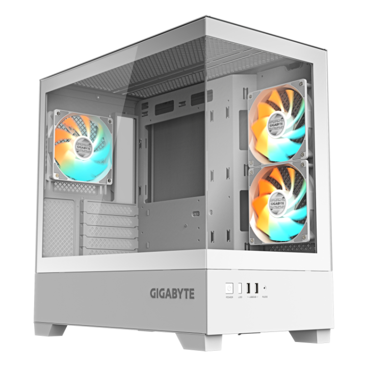 caja gigabyte m atx c201pi 3xvent 120mm blanca