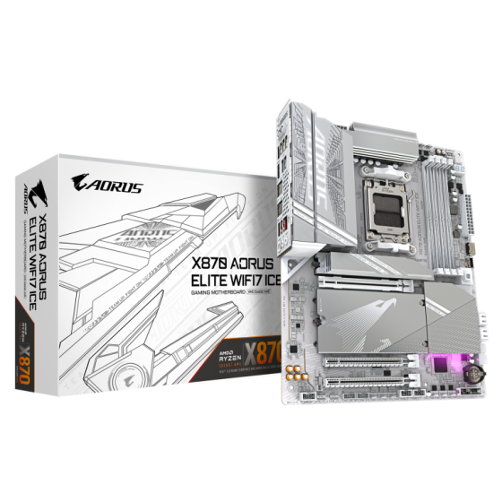 placa base gigabyte x870 a elite wf7 ice g10 am5 atx 4xddr5