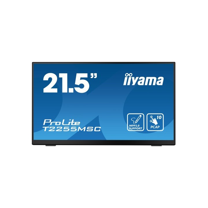 iiyama monitot iiyama 22 tactil capacitivo, t2255msc b1, ips, 60hz, 5 ms, hdmi, usb, displayport, al