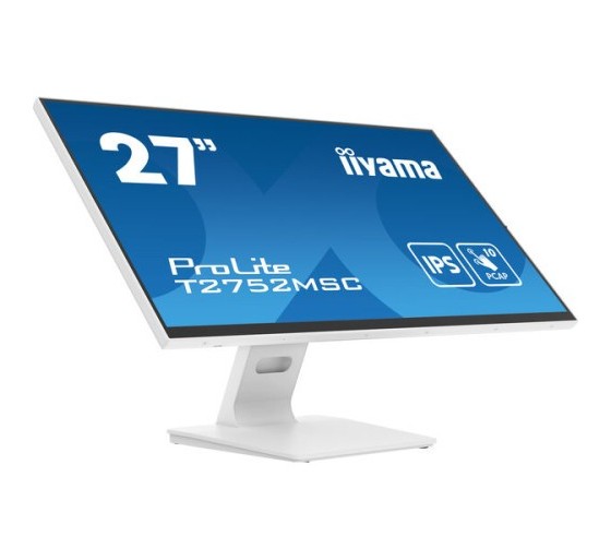 iiyama monitor iiyama 27 white bonded pcap 10p touch, 1920x1080, ips panel, flat bezel free glass fr
