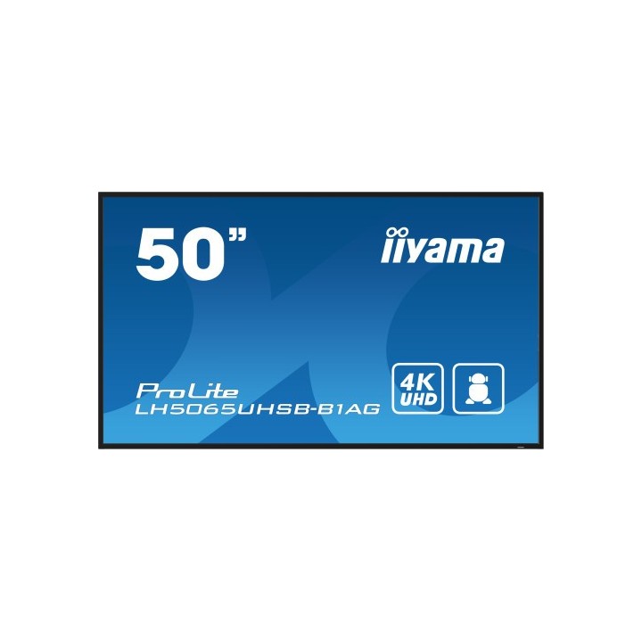 iiyama monitor iiyama 50 , uhd va panel, haze 25%, 800cd/m, horiz y vert, signal failover, mm 2x 10w