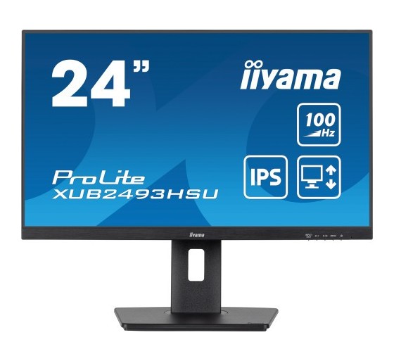 iiyama monitor iiyama 24â panel ips con usb , hub  100hz  y ajustable en altura